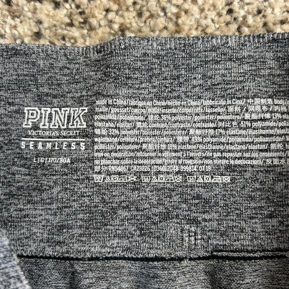 Pink Victoria's Secret Seamless Leggings Size Large Gray High Rise Yoga - Picture 3 of 8